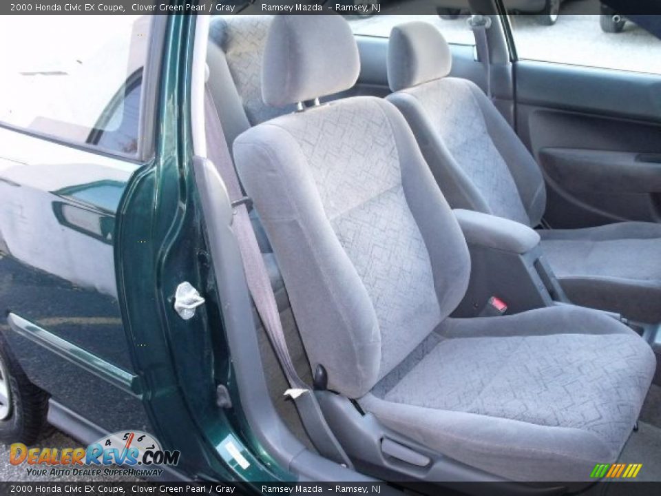 2000 Honda Civic EX Coupe Clover Green Pearl / Gray Photo #10