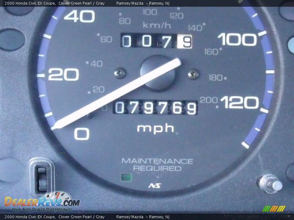 2000 Honda Civic EX Coupe Clover Green Pearl / Gray Photo #19