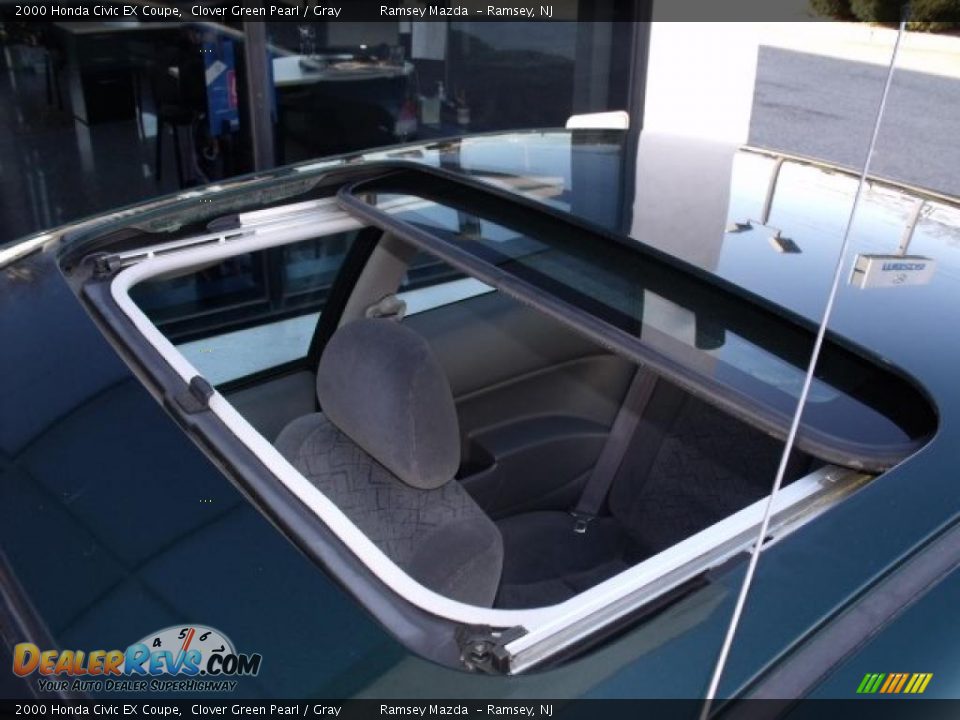 2000 Honda Civic EX Coupe Clover Green Pearl / Gray Photo #24