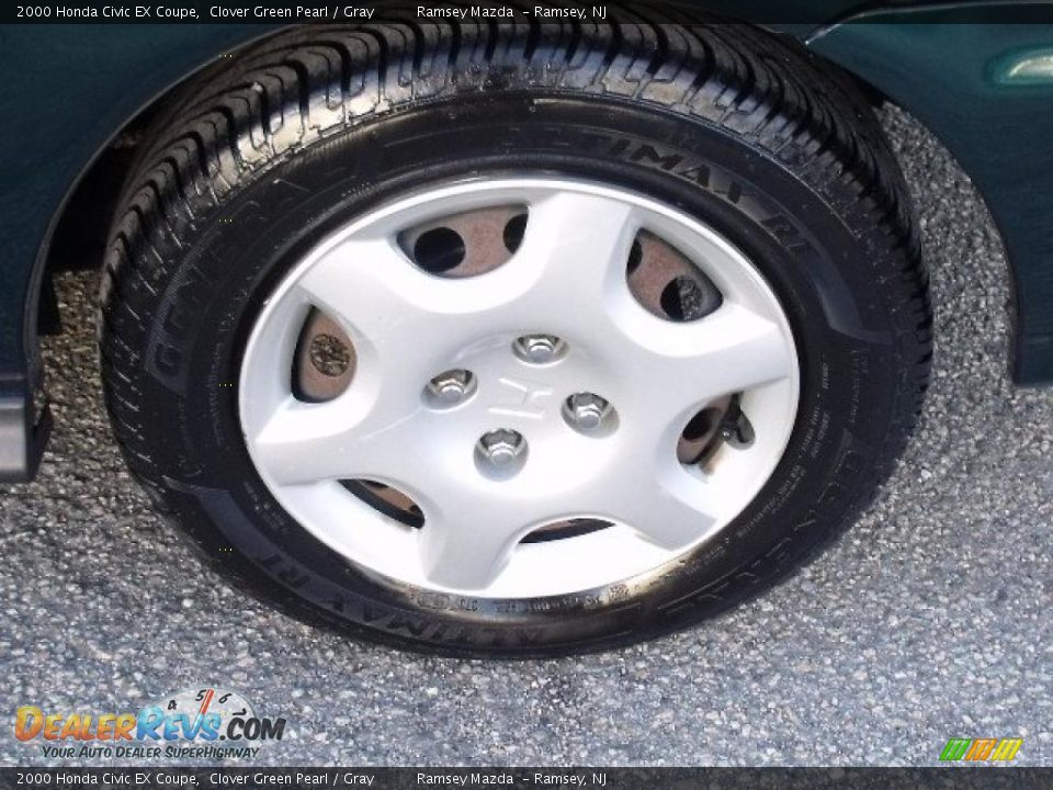 2000 Honda Civic EX Coupe Clover Green Pearl / Gray Photo #26