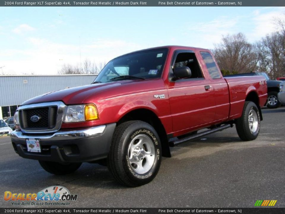 2004 Ford Ranger XLT SuperCab 4x4 Toreador Red Metallic / Medium Dark Flint Photo #1