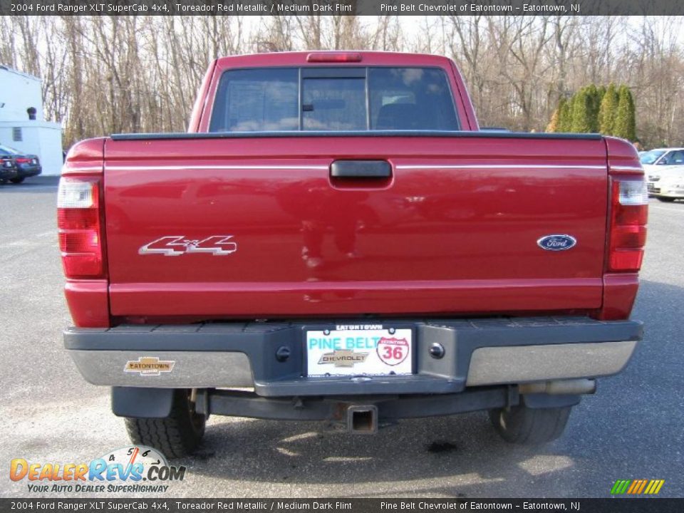 2004 Ford Ranger XLT SuperCab 4x4 Toreador Red Metallic / Medium Dark Flint Photo #5