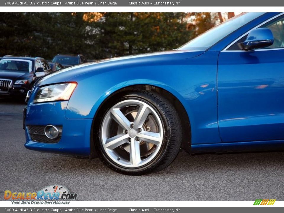 2009 Audi A5 3.2 quattro Coupe Aruba Blue Pearl / Linen Beige Photo #3