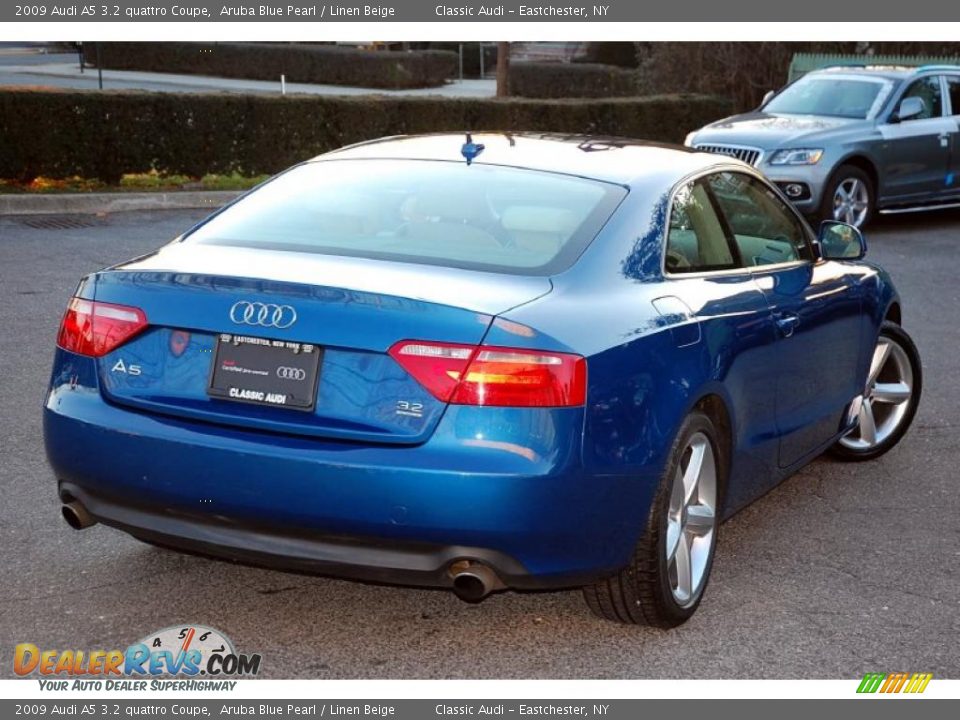 2009 Audi A5 3.2 quattro Coupe Aruba Blue Pearl / Linen Beige Photo #4