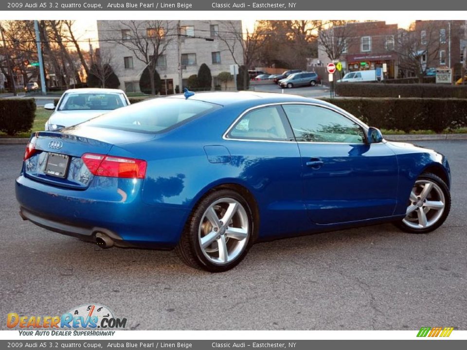 2009 Audi A5 3.2 quattro Coupe Aruba Blue Pearl / Linen Beige Photo #5