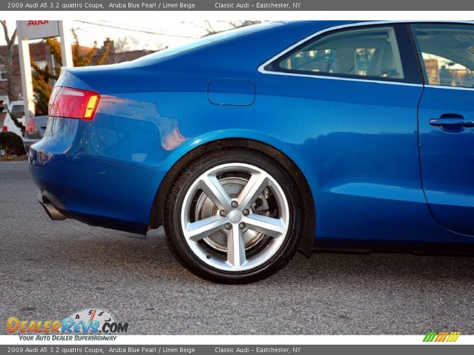 2009 Audi A5 3.2 quattro Coupe Aruba Blue Pearl / Linen Beige Photo #6