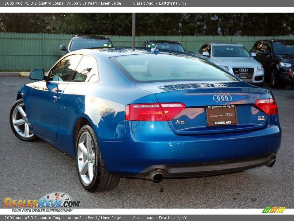 2009 Audi A5 3.2 quattro Coupe Aruba Blue Pearl / Linen Beige Photo #10