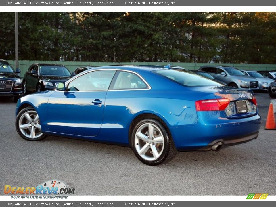 2009 Audi A5 3.2 quattro Coupe Aruba Blue Pearl / Linen Beige Photo #11