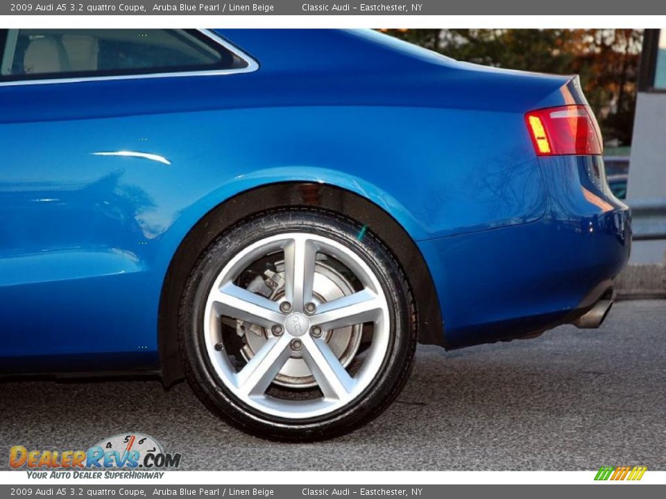 2009 Audi A5 3.2 quattro Coupe Aruba Blue Pearl / Linen Beige Photo #12