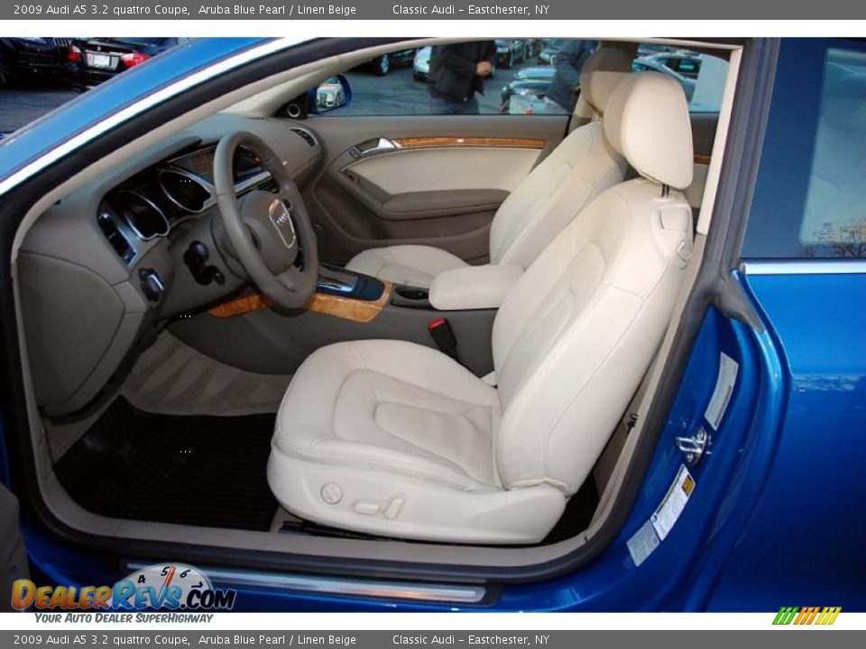 2009 Audi A5 3.2 quattro Coupe Aruba Blue Pearl / Linen Beige Photo #13