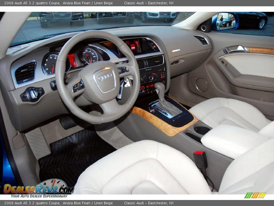 2009 Audi A5 3.2 quattro Coupe Aruba Blue Pearl / Linen Beige Photo #14