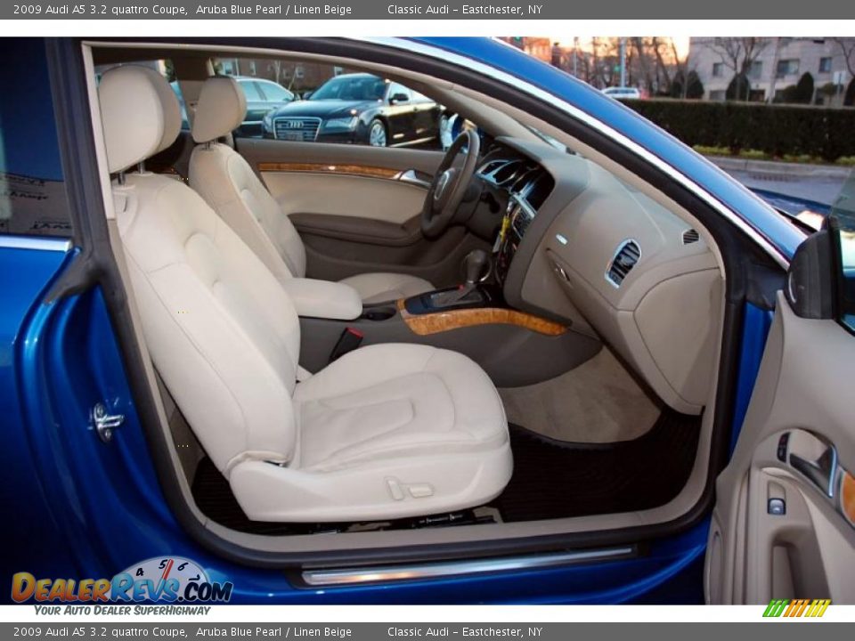 2009 Audi A5 3.2 quattro Coupe Aruba Blue Pearl / Linen Beige Photo #20