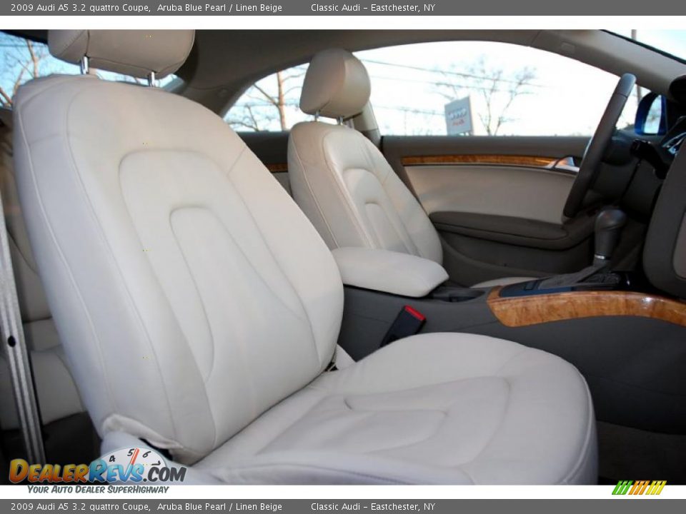 2009 Audi A5 3.2 quattro Coupe Aruba Blue Pearl / Linen Beige Photo #22