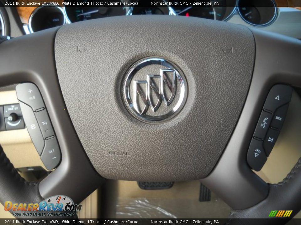 2011 Buick Enclave CXL AWD White Diamond Tricoat / Cashmere/Cocoa Photo #19