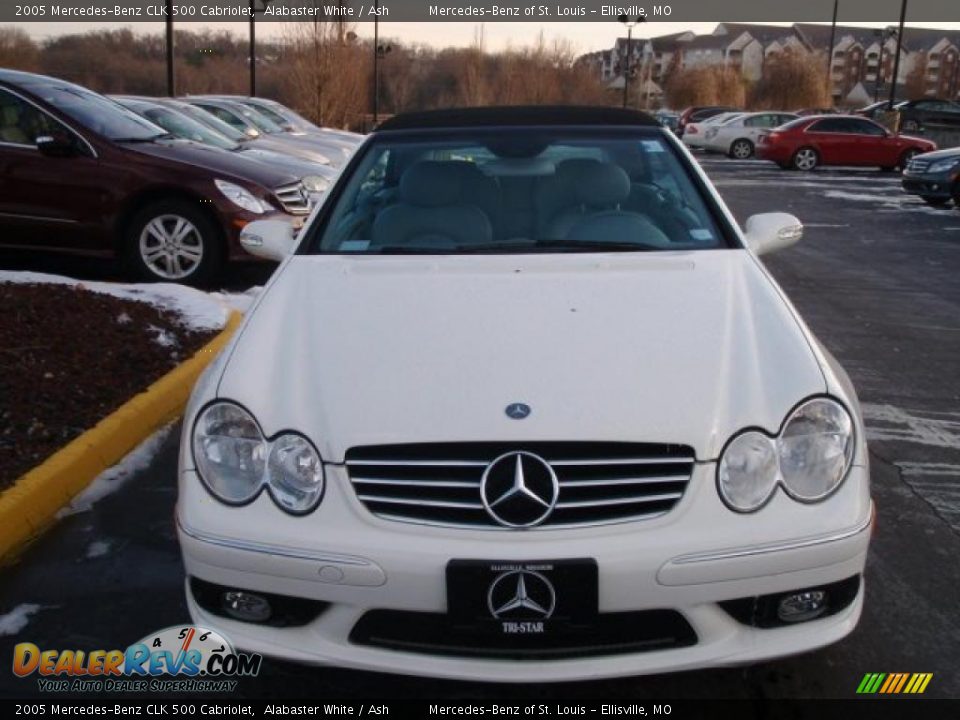 2005 Mercedes-Benz CLK 500 Cabriolet Alabaster White / Ash Photo #2