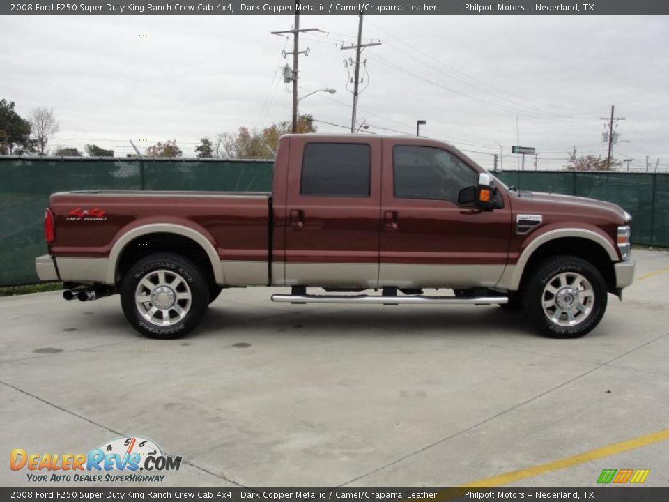 2008 Ford F250 Super Duty King Ranch Crew Cab 4x4 Dark Copper Metallic / Camel/Chaparral Leather Photo #2