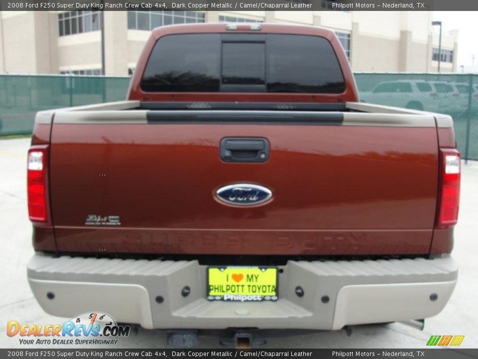 2008 Ford F250 Super Duty King Ranch Crew Cab 4x4 Dark Copper Metallic / Camel/Chaparral Leather Photo #4