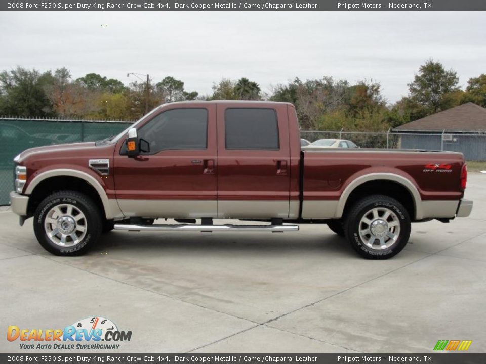 2008 Ford F250 Super Duty King Ranch Crew Cab 4x4 Dark Copper Metallic / Camel/Chaparral Leather Photo #6