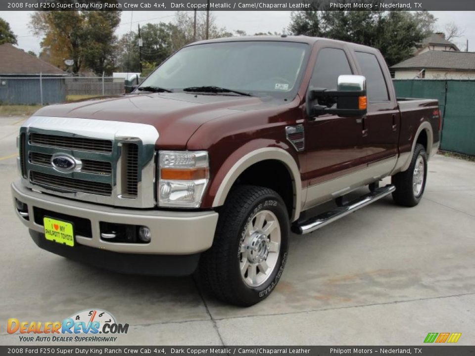 2008 Ford F250 Super Duty King Ranch Crew Cab 4x4 Dark Copper Metallic / Camel/Chaparral Leather Photo #7