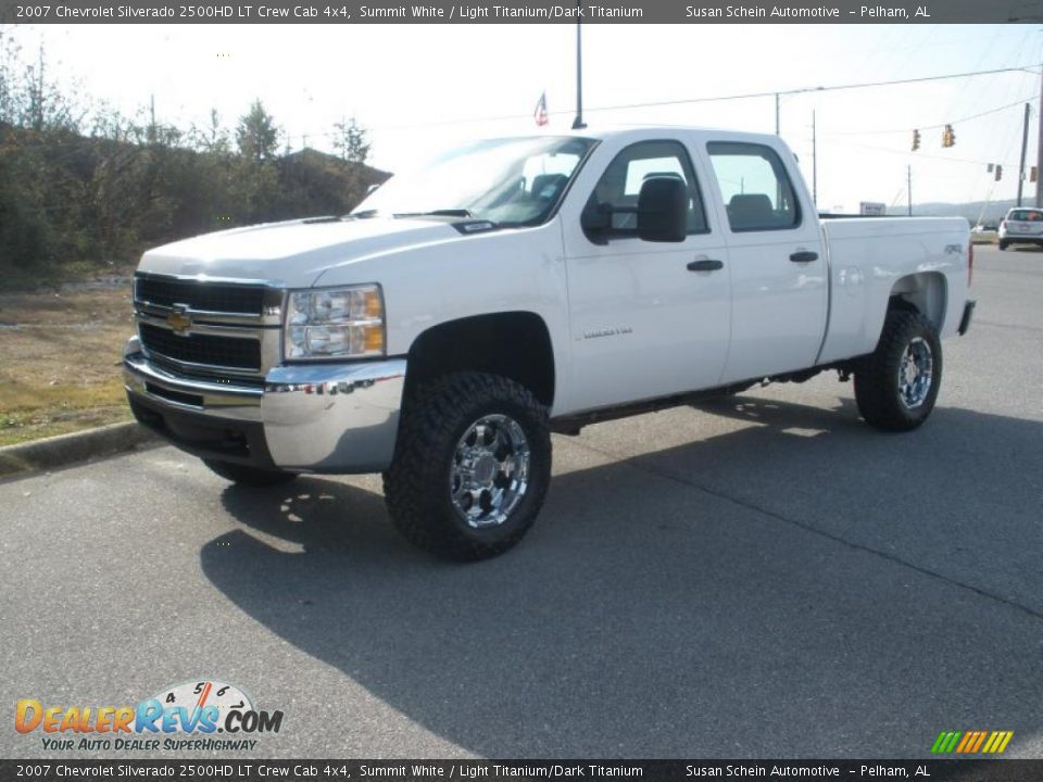 2007 Chevrolet Silverado 2500HD LT Crew Cab 4x4 Summit White / Light Titanium/Dark Titanium Photo #1