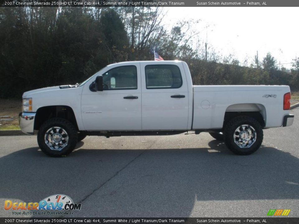 2007 Chevrolet Silverado 2500HD LT Crew Cab 4x4 Summit White / Light Titanium/Dark Titanium Photo #2