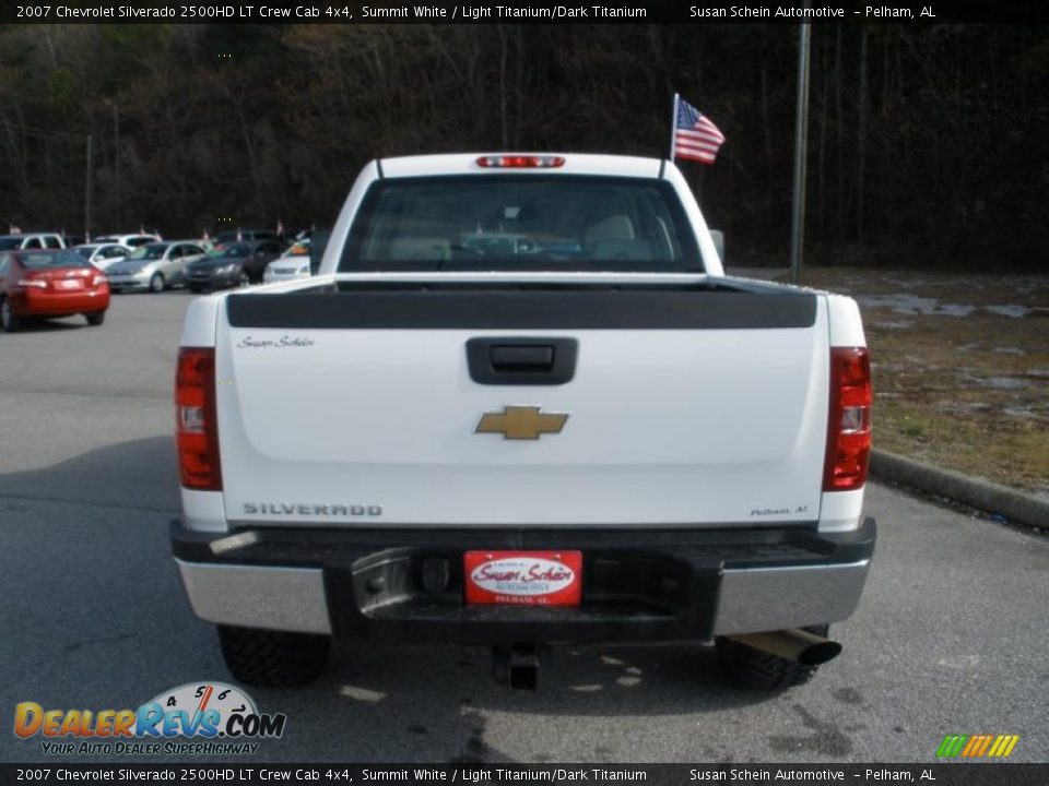 2007 Chevrolet Silverado 2500HD LT Crew Cab 4x4 Summit White / Light Titanium/Dark Titanium Photo #4