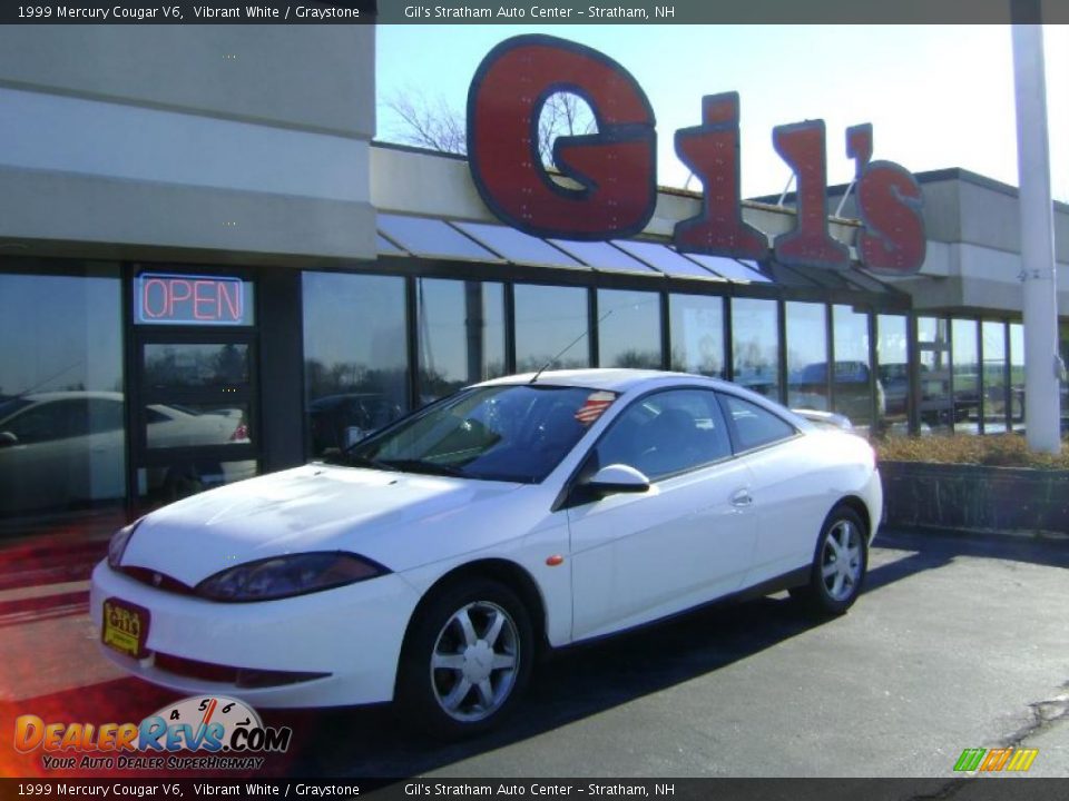 1999 Mercury Cougar V6 Vibrant White / Graystone Photo #1