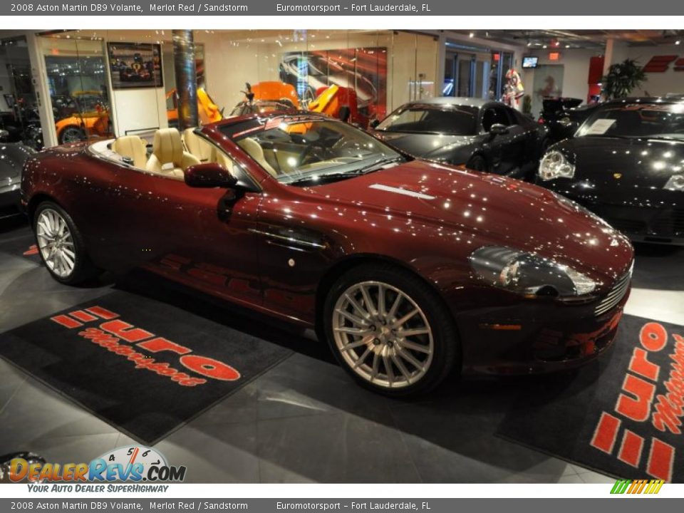 2008 Aston Martin DB9 Volante Merlot Red / Sandstorm Photo #3