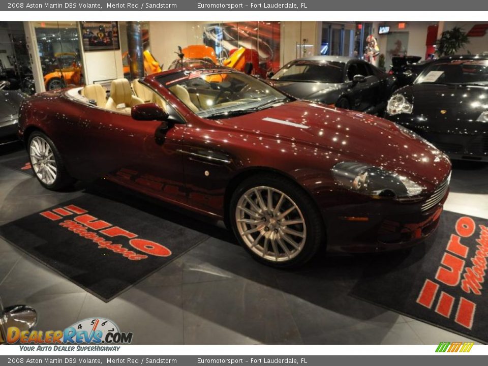 2008 Aston Martin DB9 Volante Merlot Red / Sandstorm Photo #4