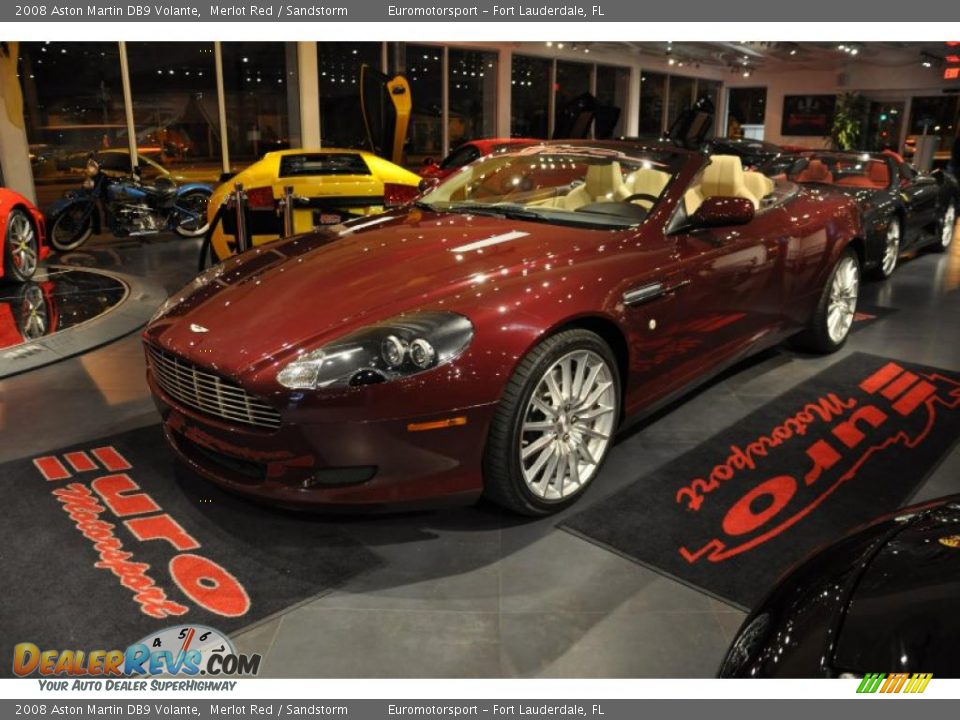 2008 Aston Martin DB9 Volante Merlot Red / Sandstorm Photo #10