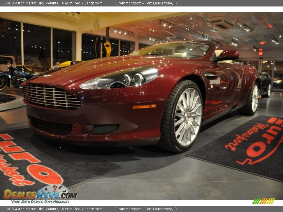 2008 Aston Martin DB9 Volante Merlot Red / Sandstorm Photo #11