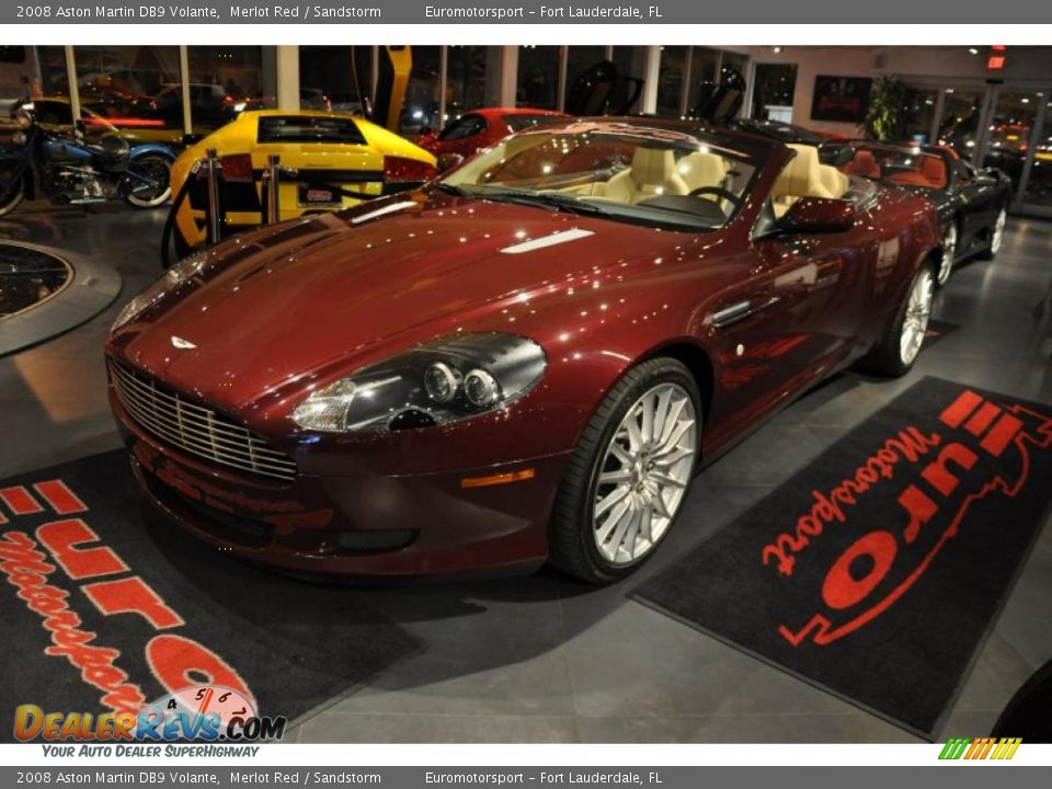 2008 Aston Martin DB9 Volante Merlot Red / Sandstorm Photo #12