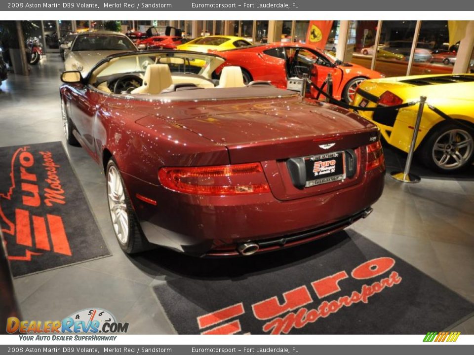 2008 Aston Martin DB9 Volante Merlot Red / Sandstorm Photo #13