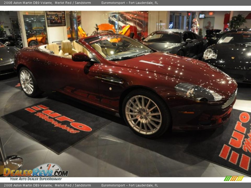 2008 Aston Martin DB9 Volante Merlot Red / Sandstorm Photo #19