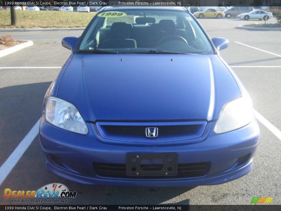 1999 Honda Civic Si Coupe Electron Blue Pearl / Dark Gray Photo #2