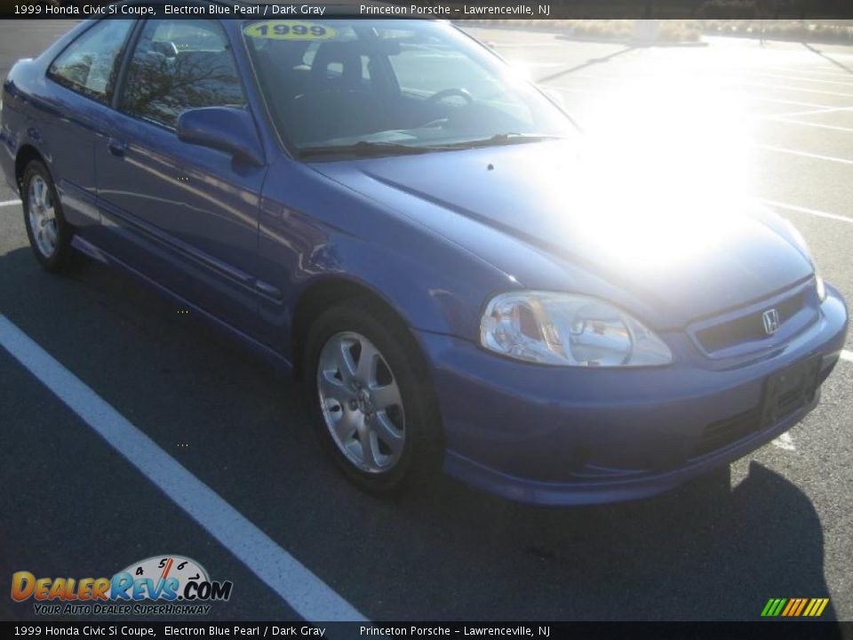 1999 Honda Civic Si Coupe Electron Blue Pearl / Dark Gray Photo #3