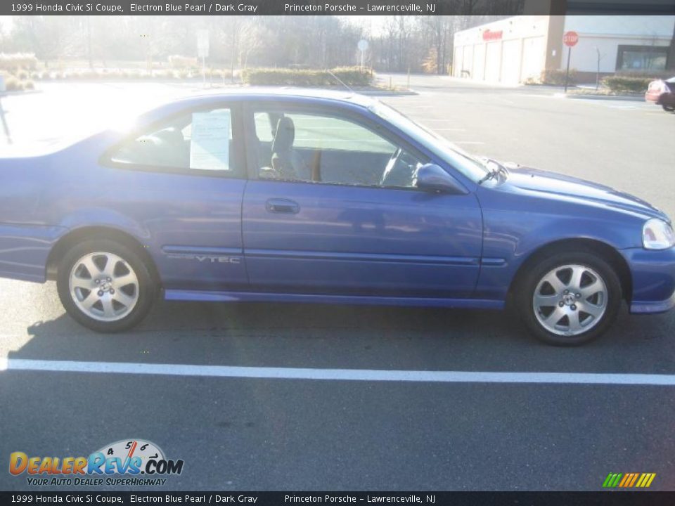 1999 Honda Civic Si Coupe Electron Blue Pearl / Dark Gray Photo #4