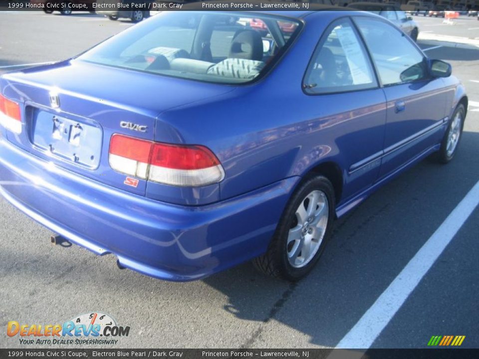 1999 Honda Civic Si Coupe Electron Blue Pearl / Dark Gray Photo #5