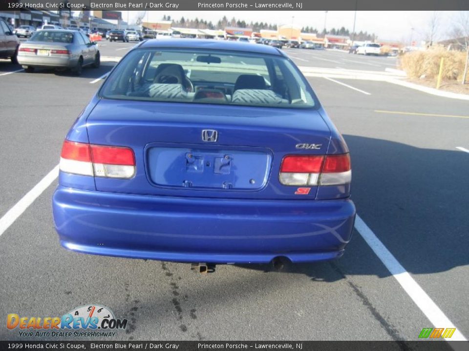 1999 Honda Civic Si Coupe Electron Blue Pearl / Dark Gray Photo #6