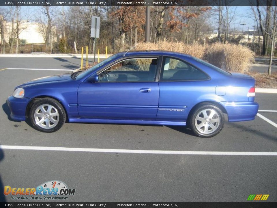 1999 Honda Civic Si Coupe Electron Blue Pearl / Dark Gray Photo #8
