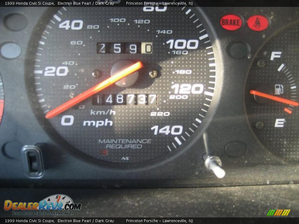 1999 Honda Civic Si Coupe Electron Blue Pearl / Dark Gray Photo #12