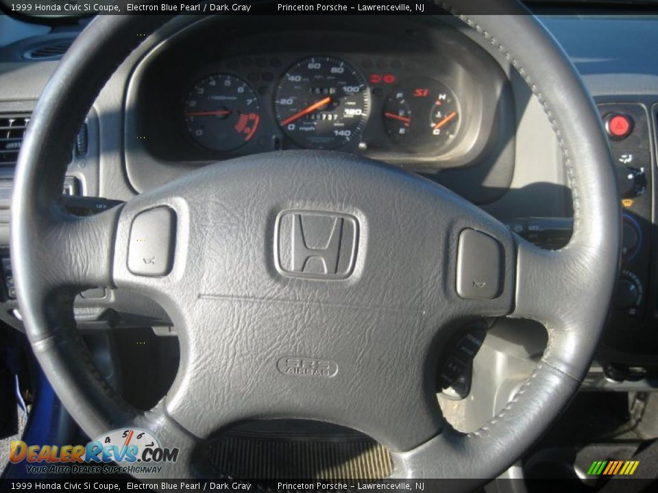 1999 Honda Civic Si Coupe Electron Blue Pearl / Dark Gray Photo #13