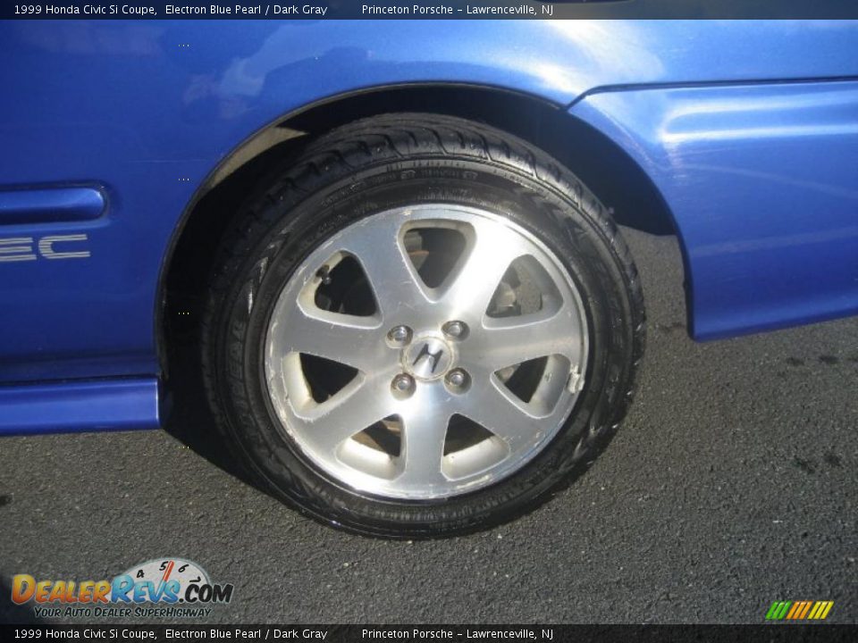 1999 Honda Civic Si Coupe Electron Blue Pearl / Dark Gray Photo #28