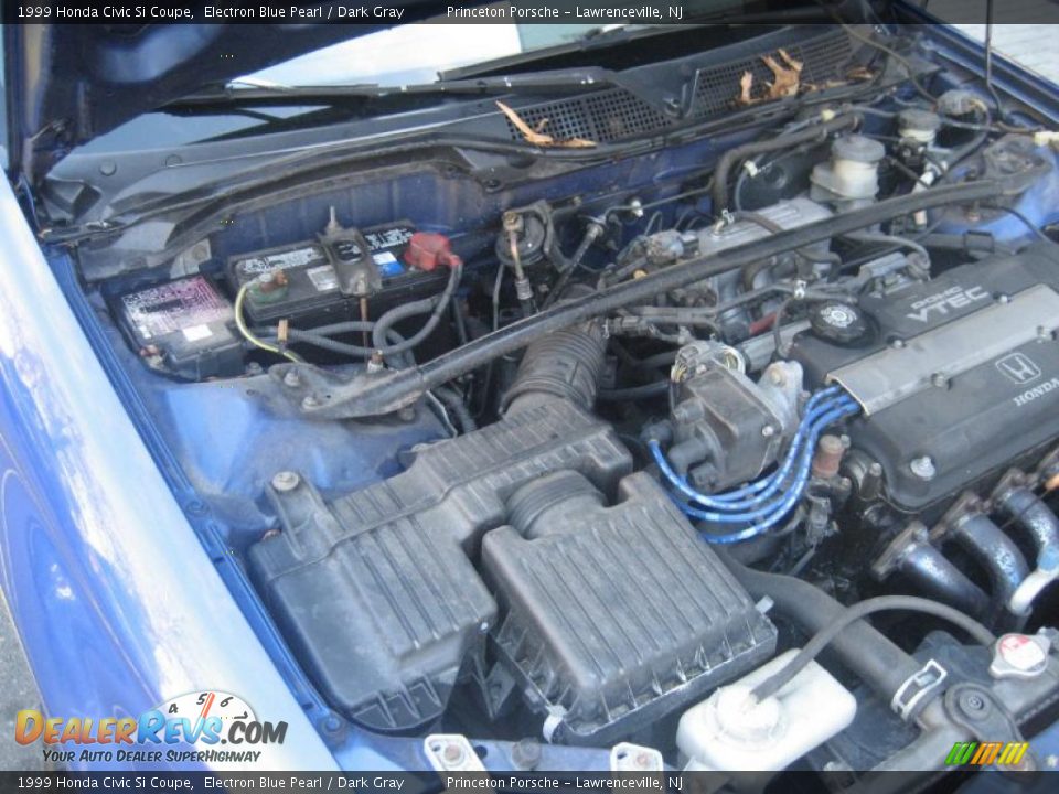 1999 Honda Civic Si Coupe Electron Blue Pearl / Dark Gray Photo #35