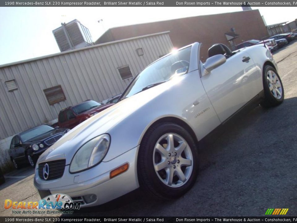 1998 Mercedes-Benz SLK 230 Kompressor Roadster Brilliant Silver Metallic / Salsa Red Photo #1