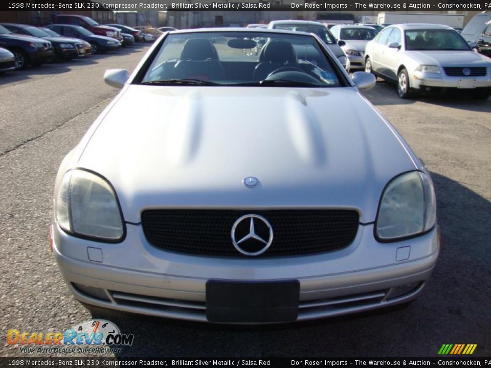 1998 Mercedes-Benz SLK 230 Kompressor Roadster Brilliant Silver Metallic / Salsa Red Photo #3