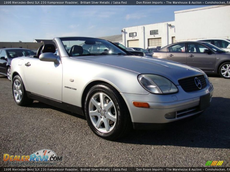 1998 Mercedes-Benz SLK 230 Kompressor Roadster Brilliant Silver Metallic / Salsa Red Photo #5