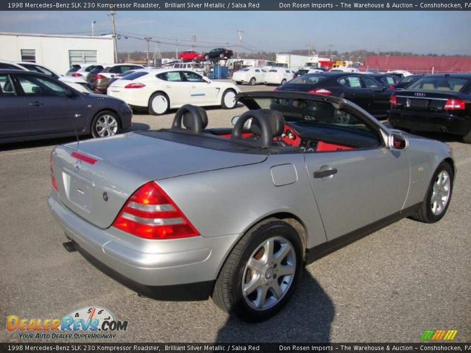 1998 Mercedes-Benz SLK 230 Kompressor Roadster Brilliant Silver Metallic / Salsa Red Photo #8