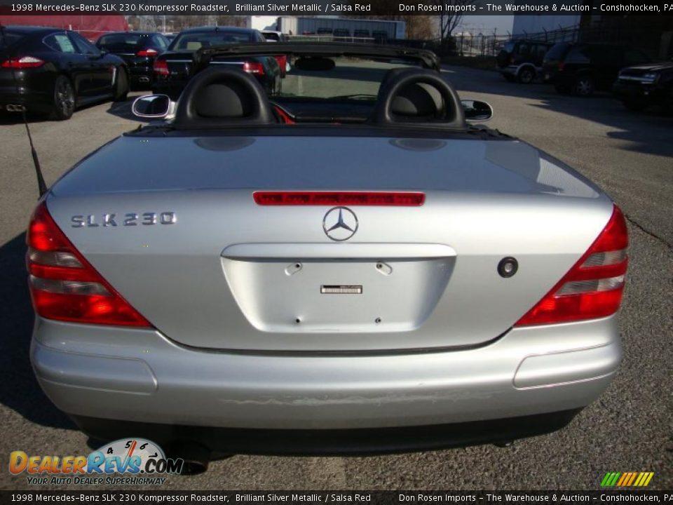 1998 Mercedes-Benz SLK 230 Kompressor Roadster Brilliant Silver Metallic / Salsa Red Photo #9
