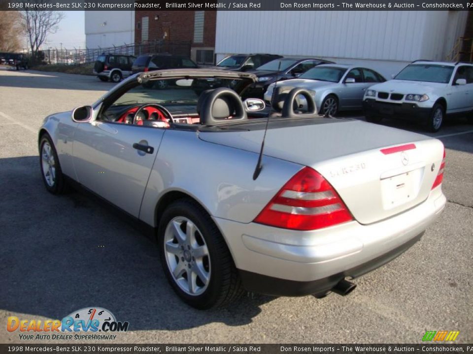 1998 Mercedes-Benz SLK 230 Kompressor Roadster Brilliant Silver Metallic / Salsa Red Photo #10
